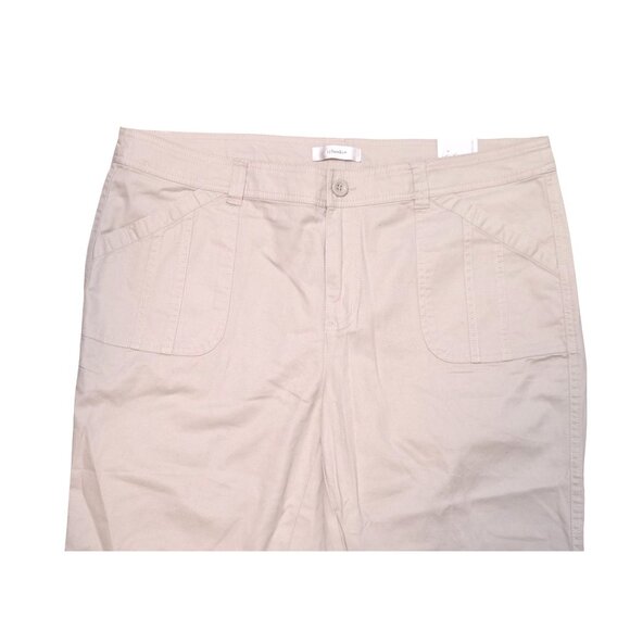 Cj Banks Womens Beige Capri Pants Straight Fit Stretch Size 16W Generous Waist - Picture 7 of 7